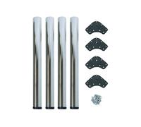 Emuca – Pieds de table réglables Ø60×830 mm, set de 4 en acier, réglage 830–850 mm, niquel satiné