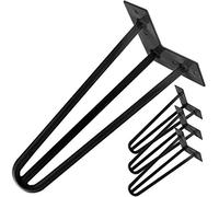 pieds pour table et meuble pieds en Acier 3 tiges 41 cm Noir 4-Pack (in58)