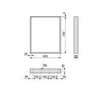 Pied rectangulaire pour table - 720x600 mm - jeu de 2 - noir - Square EMUCA