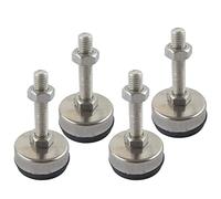 Pieds réglables, 4 pièces M8x60mm pieds de nivellement de meubles réglables, coupelles de pied filetées en acier inoxydable, base en nylon diamètre 43 mm, for canapé, armoire, ateliers, bureaux