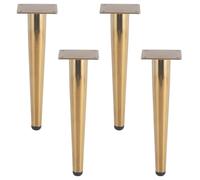 Pieds Table 20cm Doré, Lot de 4 Pied de Table Remplacement Pattes Meuble Coniques Pied Cuisine Acier Inoxydable | Galvanoplastie Pieds d'Armoire Hauteur:15-30cm Jambes Canapé Jambes Chaise 20cm/7.9"