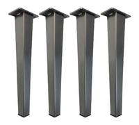 Pieds Table Haute Brossé Noir, Lot de 4 Pied de Table Remplacement Pattes Meuble Coniques Pied Cuisine Acier Inoxydable | Peint Pieds d'Armoire Hauteur: 6-30cm Jambes Canapé Table Chaise 25cm/9.8"