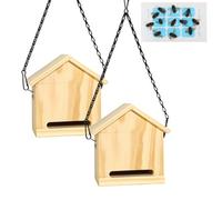 Piège à abeilles de charpentier pour l'extérieur - Piège à guêpes d'extérieur à suspendre avec pièges adhésifs - Charpentier pour guêpes, boues (2 pièges à abeilles + 8 recharges)