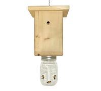 Piège à abeilles en bois - Piège à abeilles d'extérieur - Attrape-guêpes | Piège à abeilles en bois naturel facile de style maison en rondins - Piège à abeilles de charpentier imperméable et