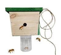 Piège à abeilles pour extérieur - Fabriqué en bois - Anti-fuite et réutilisable - Attrape-guêpes et piège à ruche pour l'extérieur - Pour jardin, toit, terrasse