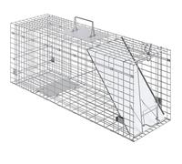 Piège à animaux 785x254x305mm, cage pliable, galvanisé, capture sans douleur - Argent