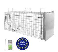 Piège à Animaux Humaine Animal Vivant Piège Cage 105 x 34 x 42 cm Chat Renard Raton Castor Laveur Petigi
