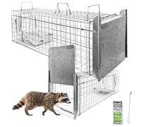 Petigi Piège à Animaux Humaine Animal Vivant Piège Cage 102 x 34 x 34 cm Chat Renard Raton Castor Laveur