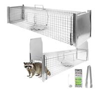 Piège à Animaux Humaine Animal Vivant Piège Cage 120 x 26 x 26 cm Chat Fouine Martre Petigi