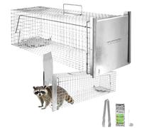 Piège à Animaux Humaine Animal Vivant Piège Cage 80 x 26 x 26 cm Chat Castor Laveur Petigi