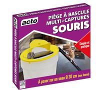 Piège à Bascule Multi-Captures Souris ACTO - Couvercle Auto-Réarmable pour Seau