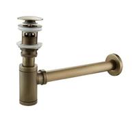 PièGe à Bouteilles Basin Pop Up Drain Antique Brass Bottle Trap Bathroom Sink Siphon Drains with Kit(Color 3)