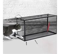 Piège À Chat, Cage Piège À Animaux Vivants, Double Couche Robuste en Acier, Grande Cage sans Cruauté for Petits Chats Errants, Ratons Laveurs, Écureuils(50 * 18 * 18CM)