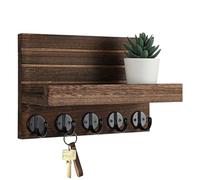 Piège à clé murale, supports de clés muraux, supports de cintre de chaîne de clés en bois - Orgre de courrier rustique, porte-cale de clés murale avec étagère pour entrée ou entrée Chain de clé de clé