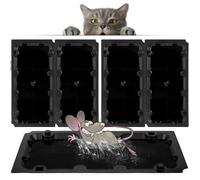 Piege a Colle Souris & Rats 4 pcs - Plaques collantes de Glu aromatisée - Attrape souris - pour Cuisine Chambre Balcon Garage
