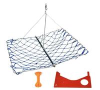 Piège à crabes avec filet pliable coulé, cadre en acier inoxydable, corde et jauge de taille conforme aux réglementations locales sur les prises (bleu)