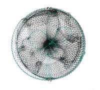 Piège à écrevisses pliable en maille - Cage cylindrique pour la pêche en bord de mer, panier à crevettes et crevettes, nylon résistant à la rouille + filet métallique, 60 x 30 cm/45 x 25 cm/40 x 20 cm