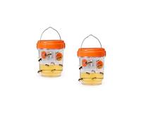 Piège à Frelon Asiatique 2 PCS Solaire avec LED, Piège à Guêpes et Frelons Extérieur à Suspendre, Réutilisable à Double Entrée, pour Jardin, Balcon, Verger, Camping (Couleur Orange)