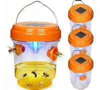 Piège à frelons Asiatique sélectif avec LED | Piège à guêpes et frelons réutilisable pour Jardin et Balcon | sans Produits Chimiques | Double entrée (2, Orange)