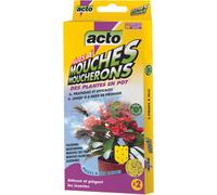 Piège à glu - ACTO - Plantes en pot - Couleur jaune brillante - Inodore et sans insecticide - Efficace 2 à 3 mois