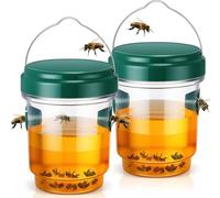 Piège À Guepes Extérieur 2 Pack - Piege Guepe Et Frelon Réutilisable avec Attractif Guepes Et Frelons, Anti Guepes Et Frelons Exterieur pour Jardin Terrasse.