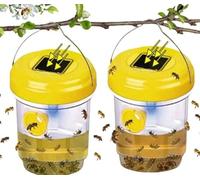 Piege a guepes exterieur, Piege Frelon Asiatique, Attrape-Guêpes Amovible et Réutilisable, Piège à Guêpes Vivant à Double Canal, pour Exterieur Jardin Balcon, sans Attractif Chimique，2pcs