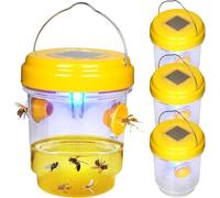 Piège à Guêpes Insectes, Piège Frelon Asiatique, Modèle avec Lumière, Attrape-Guêpes Réutilisable à Double Canal, pour Jardin Balcon Extérieur, sans Attractif Chimique