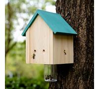 Piège à insectes en bois à suspendre pour l'extérieur, appât naturel réutilisable pour abeilles en bois, attrape-guêpes avec tunnel coudé (style A)