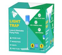 Piège à insectes pour le contrôle intérieur des mouches des fruits et des moucherons, utilise une lumière violette douce, sans pollution et sans produits chimiques, comprend 1 appareil enfichable et 4