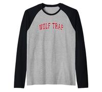 Piège à Loups Virginia VA - Design Sportif Vintage - Rouge Manche Raglan