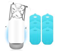 piège à Mouche avec lumière Bleue, pièges à Mouches d'intérieur + 6 Cartes de Colle,Non Toxique, Prise Anti Insectes Electrique, Moustique Tueur avec UV Lampe pour Insectes, Moustiques, Mites