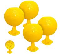 Piège à Mouche des Fruits, 4 Pièces Pièges à Mouches Collants, Boule De Piège à Mouches Suspendue, pour Pots De Fleurs, Balcons, Cours, Vergers, Cuisine, Salle De Bain, Jaune