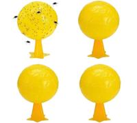 Piège à Mouche des Fruits, 4PCS Mouches de Fruits Jaunes Boules, Piege a Mouche, Boules de pièges à Mouches, Boule Anti Mouche, piège à Mouches pour Pots de Fleurs, balcons, Cours, vergers (4pcs)