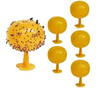 Piège À Mouche des Fruits, 6PCS Mouches De Fruits Jaunes Boules, Piege A Mouche, Boules De Pièges À Mouches, Boule Anti Mouche, Piège À Mouches pour Pots De Fleurs, Balcons, Cours, Vergers
