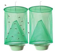 Piège à Mouche extérieure, piège à Mouche de 2 pcs, 9, 1x15, 8 Pouces Suspendus en Mailles Fines, Cage réutilisable Pliable pour la Ferme Stable Cheval, Receveur