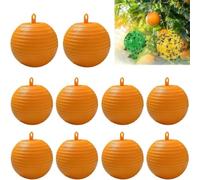Piège à mouches à fruits à suspendre - Piège à mouches collant de forme ronde - Non toxique - Pour mouches et moucherons (orange)
