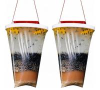 Piège à mouches d'extérieur à suspendre, sacs jetables, tueur de mouches efficace avec appât non toxique pour grange de cheval, ferme, jardin et terrasse, solution de lutte contre les parasites