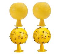 Piège à Mouches d'intérieur | 4 pièges Collants Jaunes pour moucherons des Plantes, 3, 2 x 3, 2 pièges Collants à Forte adhérence pour Mouches des Fruits, Boule de Capture sûre pour Cuisine