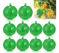 Piège à mouches en forme de boule à fruits à suspendre, piège à mouches collant, de forme ronde, non toxique, anti-nuisibles pour mouches et moucherons (vert)