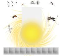 Piège à Mouches et Moustiques Intérieur 3-en-1 avec Lumière Nocturne - Attrape Mouches, Moustiques, Mouches des Fruits et Papillons de Nuit - 1 Appareil + 10 Cartes Adhésives - Silencieux