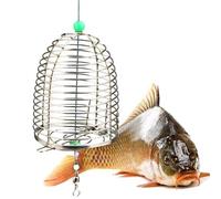 Piège À Pêche 1 Pièce, Panier, Cage À Appâts, Support D'alimentation, Fil D'acier, Leurre, Accessoires De Pêche S M L