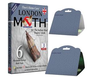 Piège à phéromones tue-mites de Londres pour les repas indiens « Pantry Moth » 6 pièges adhésifs pour mites alimentaires et cuisines Comprend 12 autocollants fluorescents pour améliorer l'attraction