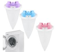 Piège À Poils De Chien pour Lavage - 3 Pièces Sac Filtre à Peluches en Filet,Capteur De Poils d'animaux Flottant | pour Maison Appartement Hôtel Dortoir Vêtements Tissus