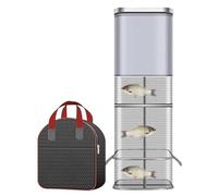 Piège À Poisson-Chat | Filet De Pêche Carré À Motif Quadrillé | Filet Renforcé Pour Écrevisses Avec Panier Garde-Proie Pour Débutants en Eau Douce - Crabe, Crevette, Tortue, Usage Quotidien en Rivière