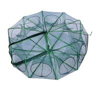 Piège à poisson pliable avec design multi-entrées et poche centrale pour appâts pour crabes, crevettes, écrevisses - Piège à poissons portable pliable pour rivières, lacs, étangs (C)