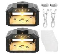 Piège à Puces: 2 Pièces Piège à Lumière Anti-Puces à LED avec 12 Autocollants De Capture, Pieges a Punaise De Lit, Omnidirectionnel Pièges à Pucess pour Salon, Cuisine, Chambre à Coucher (Noir)