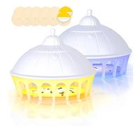 Piege a Puces, 2PCS Piege a Punaise de Lit avec 10 disques adhésifs,6 Modes d'éclairage Piège à Lampe à Puces,Omnidirectionnel Piège à Puces pour Salon, Cuisine, Chambre à Coucher,Nouveau Look