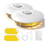Piège à puces Lumineux LED 360° pour Appartement, avec 15 Bandes adhésives et 4 Modes d'éclairage. Double Alimentation, Non Toxique et sans Odeur. Parfait pour Salon, Cuisine, Chambre et Tapis