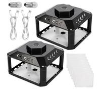 Piège à Puces Maison 2 PCS, Piège à Puces LED Omnidirectionnel, Lampe Anti-Puces avec 12 Disques Adhésifs, Pièges à Punaises de Lit pour Usage Intérieur, sans Odeur