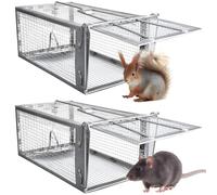 Piège à Rat, 2 Pièces XXL Piege a Souris sans Tuer Cage Attrape Rat Cage de Capture pour Souris Loir Mulot Rongeurs - Piege a Rat Réutilisable Un Usage Extérieure Intérieure - 31 x 17 x 13.5 cm